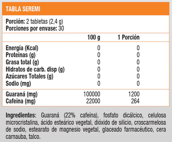 GUARANA 1200 MG - 60 TABS