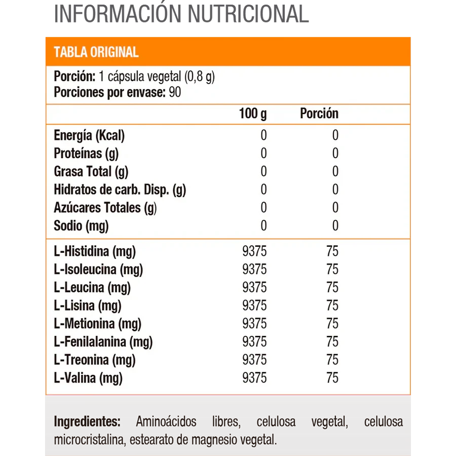 Essential Amino Complex Aminoácidos 90 Veg Caps - Solgar