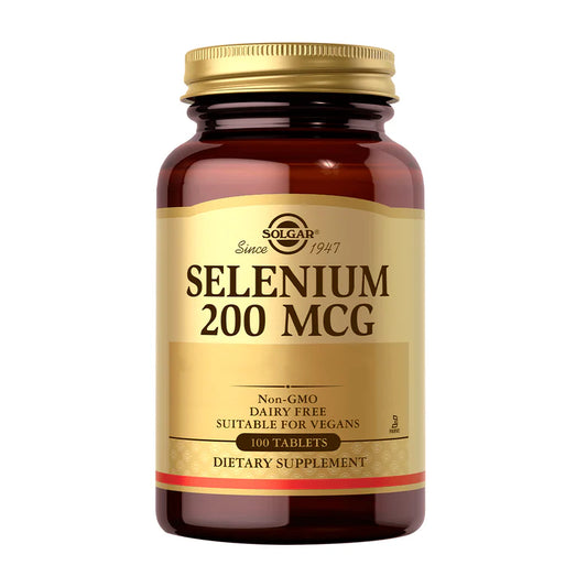 Selenio 200 mcg en Tabletas – 100 Unidades | Suplemento Mineral de Alta Calidad – Solgar