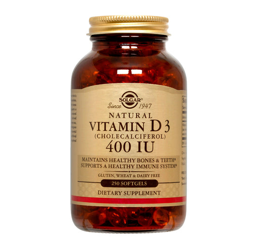 Vitamina D3 400 UI – 250 Cápsulas Blandas de Solgar